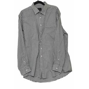 Nicole Miller‎ NMAN Gray Plaid Button Up Shirt Size XXL Long Sleeve Casual